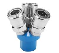 1/4 C Type 2/3 voies Style japonais pneumatique raccord rapide pompe à air connecteur de compresseur d'air haute pression métal Durable pour les appareils pneumatiques connexion (Tour 3)