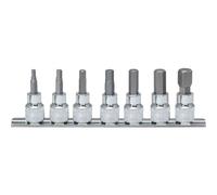 1/4' Chromeplus Jeu De Douilles Tournevis 6 Pans Intérieur, 7 Pcs.2,5-8 Mm
