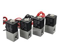 1/4" DC 12V 24V AC 110V 220V Fast Response Solenoid Valve 2-Way Normally Closed Direct-acting Pneumatic Water Air Gas Flow Valve(NPT_DC 12V)