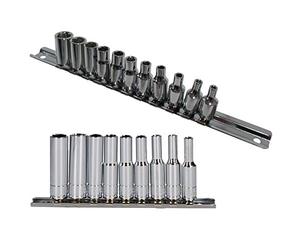 1/4"Dr Douille BA peu profondes et profondes d'écoute 0BA - 10BA 20pc sur rails