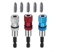1/4 Hex Screwdriver Bit Holder 60mm Adjustable Depth(red) | Adjustable depth control, keeps screws straight, prevents slipping, pour ideal for tight spaces, precise driving