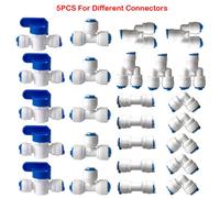 1/4" O.D. Raccord De Tube De Filtre À Eau Ro,Tube De 20m + Raccord Rapide En Plastique Pour Lignes D'eau,Kit D'installation De Réfrigérateur De Glaçons -5pcs Per Connector-1/4