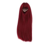 1/4 Perruque de Poupée pour Poupée de 7 à 8 Pouces Bricolage simulé Sca Haute Température Soie B Perruque de Poupée Articulée Droite H avec Frange Bordeaux 1 4 Perruque de