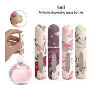 1/4 pièces Bouteille de parfum avec motif fleur papillon, bouteille de parfum rechargeables, mini bouteille de cosmétiques, parfum, outil d'emballage de rosée pure, plusieurs couleurs au choix, cadeau