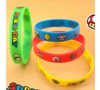 1/4 pièces Bracelet en silicone de jeu vidéo Super Mario, bracelets en caoutchouc de différentes couleurs, de personnages de la série Mario. Parfait pour la décoration de fête, la décoration de la mai