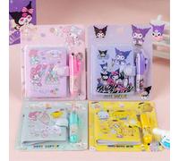 1/4 pièces Mini Carnet de notes de papeterie Sanrio, Bloc-notes mémo Kulomi, Carnet de mémo portable Melody, Agenda étudiant créatif de bande dessinée, Bloc-notes, Cadeau de récompense d'apprentissage