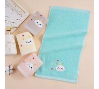 1/4 pièces Petites serviettes de visage, rectangulaires, motif de nuage de dessin animé mignon brodé, absorbantes, douces et séchage rapide, convenant pour la salle de bain, la cuisine, les cadeaux, l