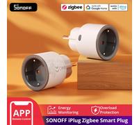 1-4 pièces SONOFF S60ZB EU iPlug Zigbee prise intelligente surveillance de l'énergie prise sans fil minuterie commutateur intelligent fonctionne avec Google Home Alexa S60ZBTPF (2 pack)