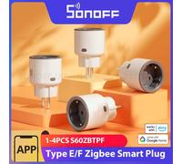 1-4 pièces SONOFF S60ZBTPF EU 16A iPlug Zigbee prise intelligente prise de courant pour maison intelligente avec surveillance de l'énergie prend en charge Alexa Google Home