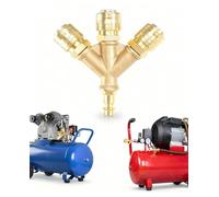 1/4 Pouce Connecteur d'air Comprimé Distributeur: Raccord d'air comprimé 3 Voies Avec 3 Raccords Matériau Résistant à la corrosion pour une utilisation durable.