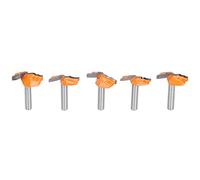 1/4 Shank Router Bit 5Pcs Carbide Wood Router Bits Set High Precision Milling Cutter for Cabinet Door Woodworking Solid Wood MDF Plywood Yellow
