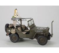 1/4 Ton 4×4 Camion W/cal.50 M2 Mach. Gun Blonde Girl Figurine Hassp483 1:24