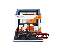 1/43 Bburago Pit-Stop McLaren MCL39 (véhicule + figurines de mécaniciens + paddock + accessoires) #4 Norris