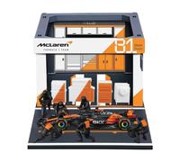 1/43 Bburago Pit-Stop McLaren MCL39 (véhicule + figurines de mécaniciens + paddock + accessoires) #81 Piastri