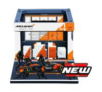 1/43 Bburago Pit-Stop McLaren MCL39 (véhicule + figurines mécaniciens + paddock + accessoires) #4 Norris