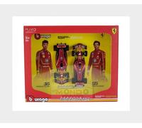 BBurago Set 1:43 Ferrari F1 SF-24 – 2x Leclerc #16 et Sainz #55 (2024) BU36856-PACK2