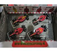 BBurago Maquette de voiture F1 Ferrari F1-75 & Sf-23 Sainz & Leclerc 1:43 Kit 4 unités Rouge Enfants