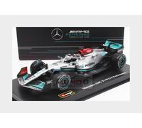 Bburago Formula 1 MB W13 E Performance (2022) with Helmet Russell 1:43 Scale Die-Cast Collectible Race Car