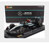 Bburago Miniature Mercedes AMG W15E F1 2024 Hamilton 1/43 avec casque Édition collector