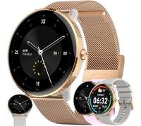 1.43 Inch Amoled Women's Smart Watch With Bluetooth Calling, 5atm Waterproof Smartwatch With 100+ Sports Modes Activity Tracker, Cardiac, Sleep, Spo2, Smart Watch For Ios Android (Gold)
