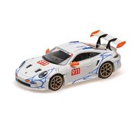 Minichamps 410062115 - Porsch. 911 (992) GT3RS White with Orange Decor 2023 - échelle 1/43 - modèle de Voiture