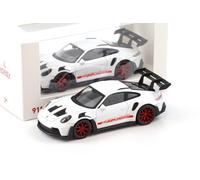 Norev Voiture miniature Porsche 911 (992) GT3 RS 2022 1:43 Diecast Blanc/Rouge avec lettrage