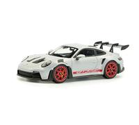 Solido Miniature Porsche 911 (992) GT3 RS 2023 Grand aileron arrière Blanche accents rouges 1:43