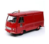 1:43 pour Peugeot Fourgon J7 Camion De Pompiers Fourgonnette Alliage Modèle De Voiture Rouge Étude Présentoir Miniature De Collection