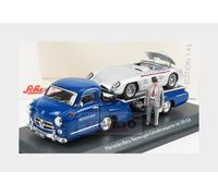 1:43 SCHUCO Mercedes Benz Racing Car Transporter Truck 1955 + 300 Slr 450376800