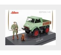 1:43 SCHUCO Mercedes Benz Unimog 401 Truck 1953 Green Wood 450254800