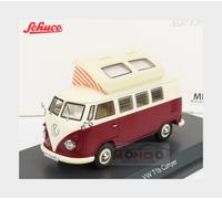 Schuco VW T1 Camper Bus Toit surélevé Rouge/beige Modèle de voiture 1:43