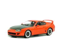 Solido Diecast Toyota Supra MK.4 - Coupe sport japonaise, capot noir, aileron arrière - Orange 1:43
