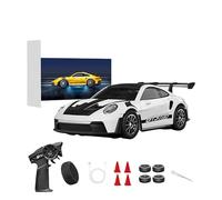 1:43 Voiture RC Drift Entièrement Proportionnelle 2,4 GHz avec Gyroscope, Voiture RC 4 Roues Motrices en Alliage d'Aluminium avec Vitesse et Éclairage Réglables, Cadeau pour les Amateurs de Véhicules