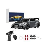1:43 Voiture RC Drift Entièrement Proportionnelle 2,4 GHz avec Gyroscope, Voiture RC 4 Roues Motrices en Alliage d'Aluminium avec Vitesse et Éclairage Réglables, Cadeau pour les Amateurs de Véhicules