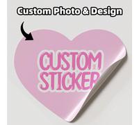 1/48/108/180 pièces Autocollants personnalisables - Étiquettes à thème d'amour en forme de cœur avec n'importe quel texte et graphiques, matériau PVC imperméable, plusieurs couleurs disponibles, convi