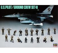 1:48 Hasegawa U.S. Pilot Ground Crew B Ha36005 Kit HASX48-5 Modellino