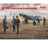 ICM Maquette Avion Bf 109F-4 1:48 avec personnel au sol allemand – Neuf