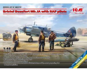 1:48 ICM KIT Bristol Beaufort Mk.Ia With Raf Pilots ICM48313