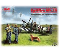 1:48 ICM KIT Spitfire Mk.Ix With Raf Pilots And Ground Personnel ICM48801