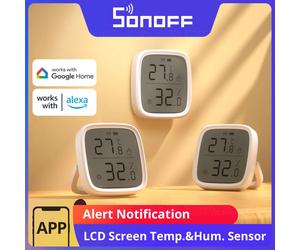 1-4PCS SONOFF SNZB-02D Thermomètre numérique LCD Zigbee, capteur intelligent de température et d'humidité, surveillance par application, fonctionne avec Alexa Google