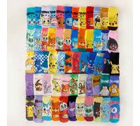 1/5/10/15/20/30 paires de chaussettes femme aléatoires, chaussettes courtes respirantes et absorbantes avec des personnages de Pokémon mignons comme Pikachu, Évoli, pour un port quotidien 36-39,40-43C
