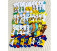 1/5/10/15/20 paires de chaussettes respirantes avec personnages mignons Pokémon, assortiment aléatoire 4-7Y,8-12Y,2-3YCartoonÉtoffe