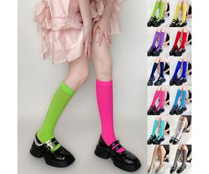 1/5/10/15 paires de chaussettes hautes pour femmes, couleur unie, haute élasticité 120D, printemps/été, Y2k, confortable Blanc,jaune,kaki,noir,rose,gris,rouge,Marine,Orange,vert,rose rouge,Bleu royal,
