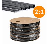 1/5/10/25M 2:1 noir 1 2 3 5 6 8 10mm de diamètre thermorétractable Tube gaine enveloppe fil vendre bricolage connecteur réparation