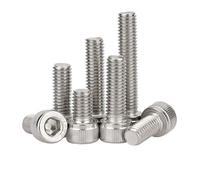 1/5/10/50pcs DIN912 M3 M4 M5 M6 M8 A2-70 304 acier inoxydable hexagone à six pans creux vis à tête Allen boulon longueur de filetage 10-150mm(30mm,M3 50pcs)