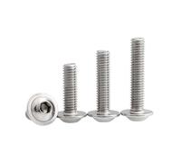 1/5/10/50pcs M3 M4 M5 M6 M8 A2 304 Stainless Steel Hex Hexagon Socket Half Round Button Flange Head With Washer Screw Bolt(28mm,5pcs M8)