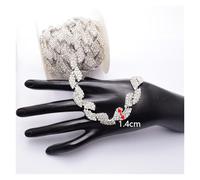 1/5/10 Yard Feuille Forme Chaîne Décorative Cristal Strass Scintillant Couture Bricolage Accessoires Sur Une Robe De Mariée(Color-2,10 yard)