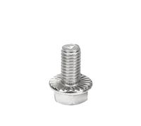 1/5/10pc M5 M6 M8 M10 M12 A2-70 304 tête hexagonale en acier inoxydable avec vis à capuchon bride dentelée boulon L-10mm-70mm(55mm,1pc M10)
