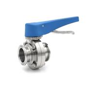 1.5"2"25/38/51 Sanitary Butterfly Valve 304 Stainless Steel Tri Clamp With Plastic Multi-position Handle Homebrew(38mm Ferrule 50.5)