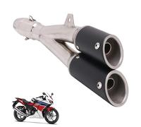 1,5-2" Double Echappement Moto,Entrée Thunder Tail Double d'échappement Slip-on à Enfiler pour Motocross Moto de Rue scooter ATV Quad